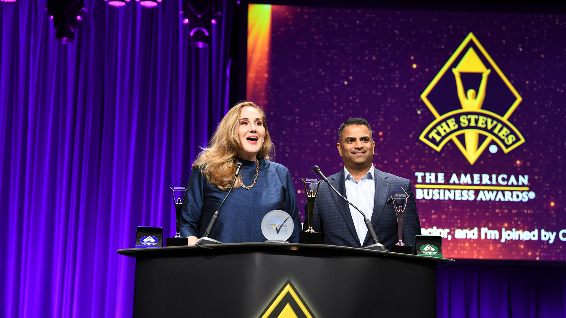 Stevie Award winners on stage at The American Business Awards®